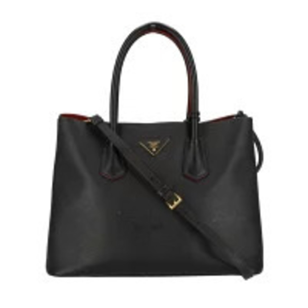 Prada Double Saffiano Leather Bag Black